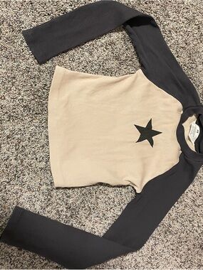 H&M Beige Body with Charcoal Trim Sweatshirt